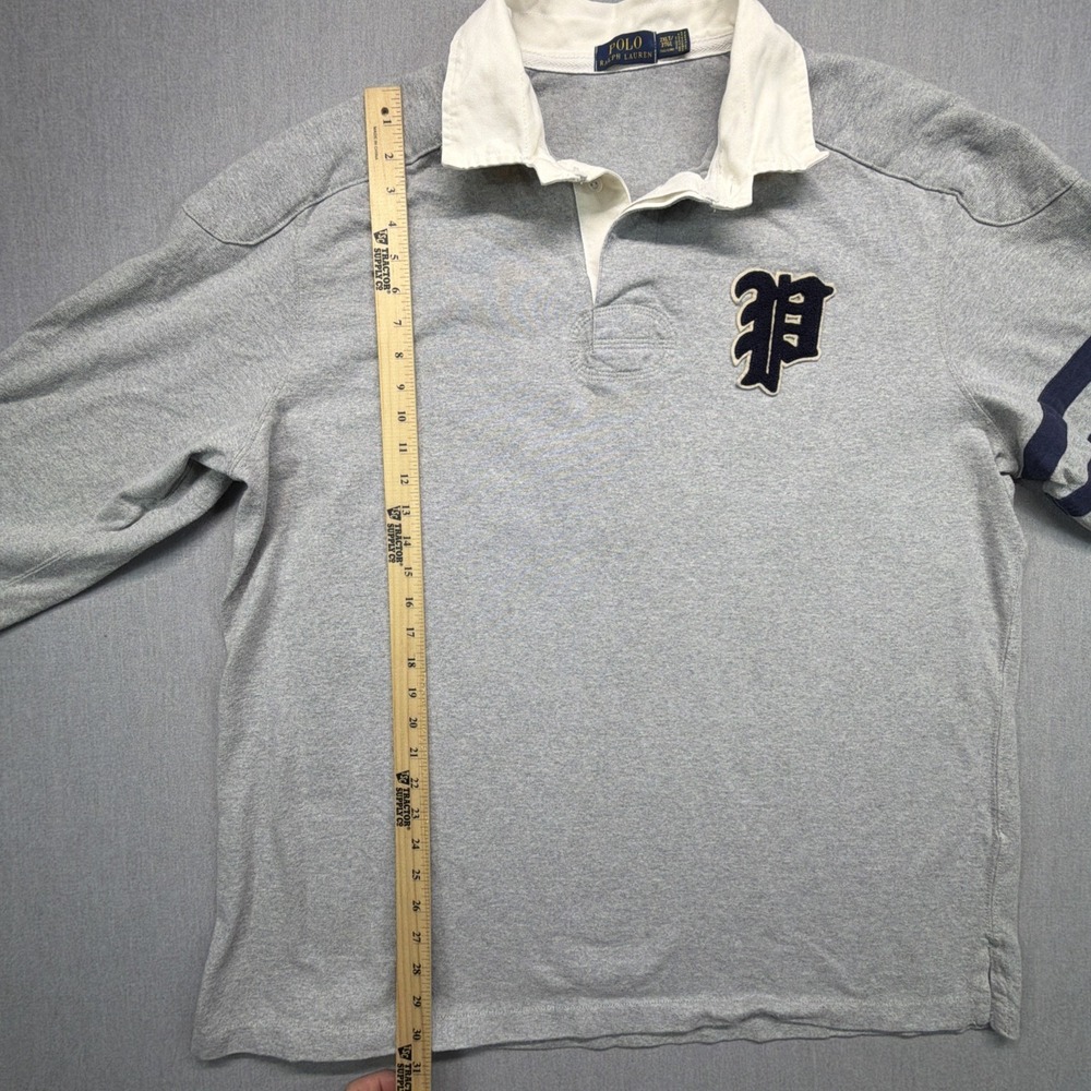 Polo Ralph Lauren Rugby Shirt 2XL Tall Letterman Varsity Padded Shoulders Elbows - Picture 5 of 7